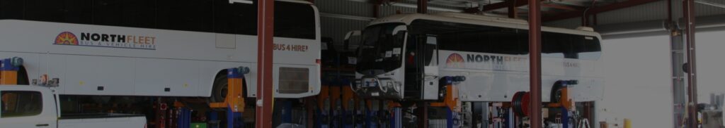 Two Northfleet buses undergoing their regular service and maintenance.